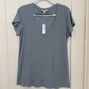 James Perse Sheer Slub V-Neck T-Shirt – Size 4 – NWT – Effortless & Airy
